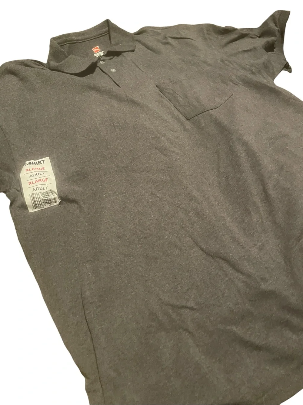 Hanes Men's Dark Heather Gray Polo Shirt size 34 new with tags